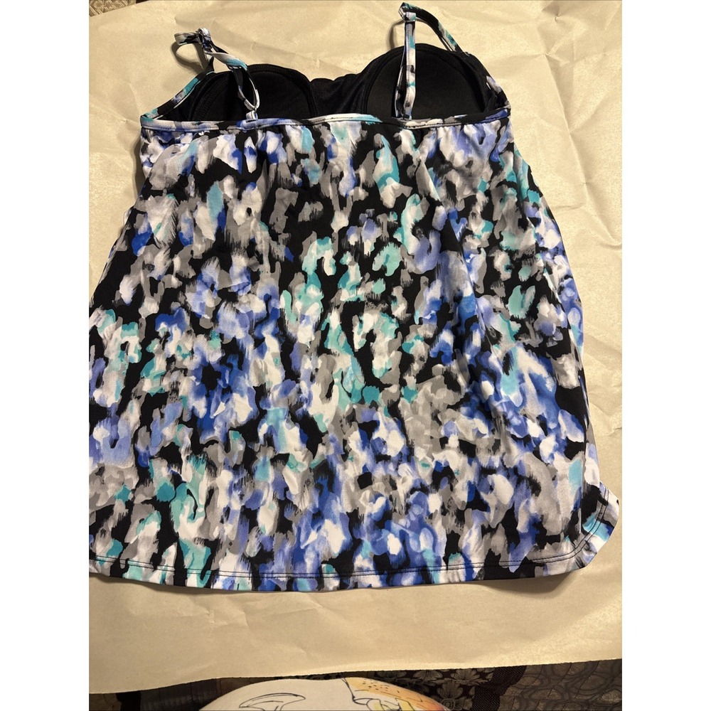 Miraclesuit Madagascar Mixology Tankini Top  Swimsuit Size 10‎ Drape Front - Picture 6 of 10